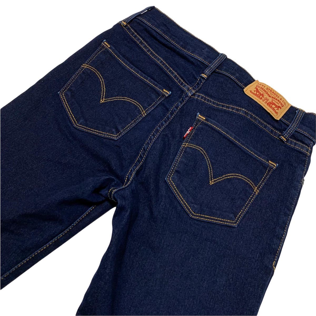 Levi’s リーバイス 312 SHAPING SLIM ストレッチ W24 ウエスト64cm Sサイズ 濃紺 カットオフ レディース ジーンズ デニム M731