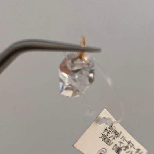 天然石 charm ペンダントトップ ハーキマーダイヤモンドB 約10×8mm×18金 浄化 エネルギー強化 Herkimer diamond gemstone 18-karat gold_画像7