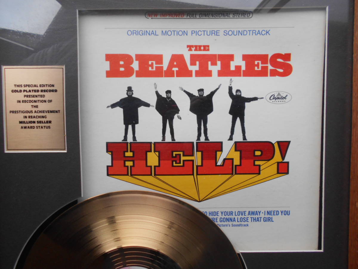 ビートルズ BEATLES●HELP ヘルプ●ゴールド・ディスク GOLD DISC●ジョン・レノン●アメリカ製 大型木製・木枠●24金仕様！！_画像5