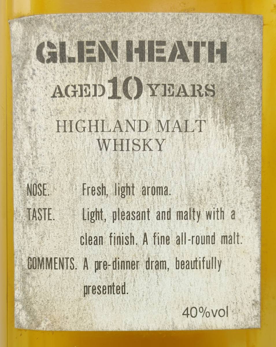 【全国送料無料】GLEN HEATH 10years old HIGHLAND MALT WHISKY　40度　1000ml