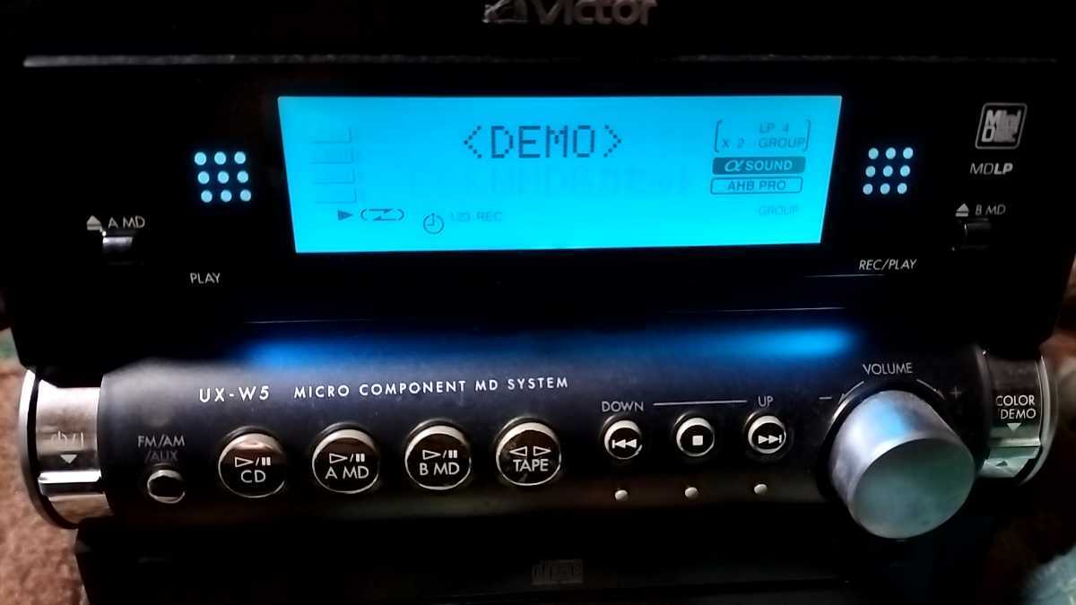 Victor 2MD CD テープ Tape ビクター コンパクトコンポ UX-W5　本体のみ　2ftbl_画像1