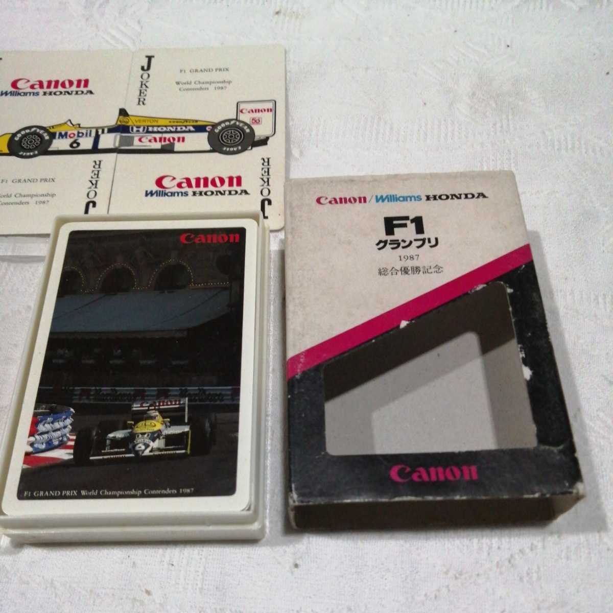 F1グランプリ 総合優勝記念 1987年 トランプ Canon HONDA Williams 送料198円他_画像2