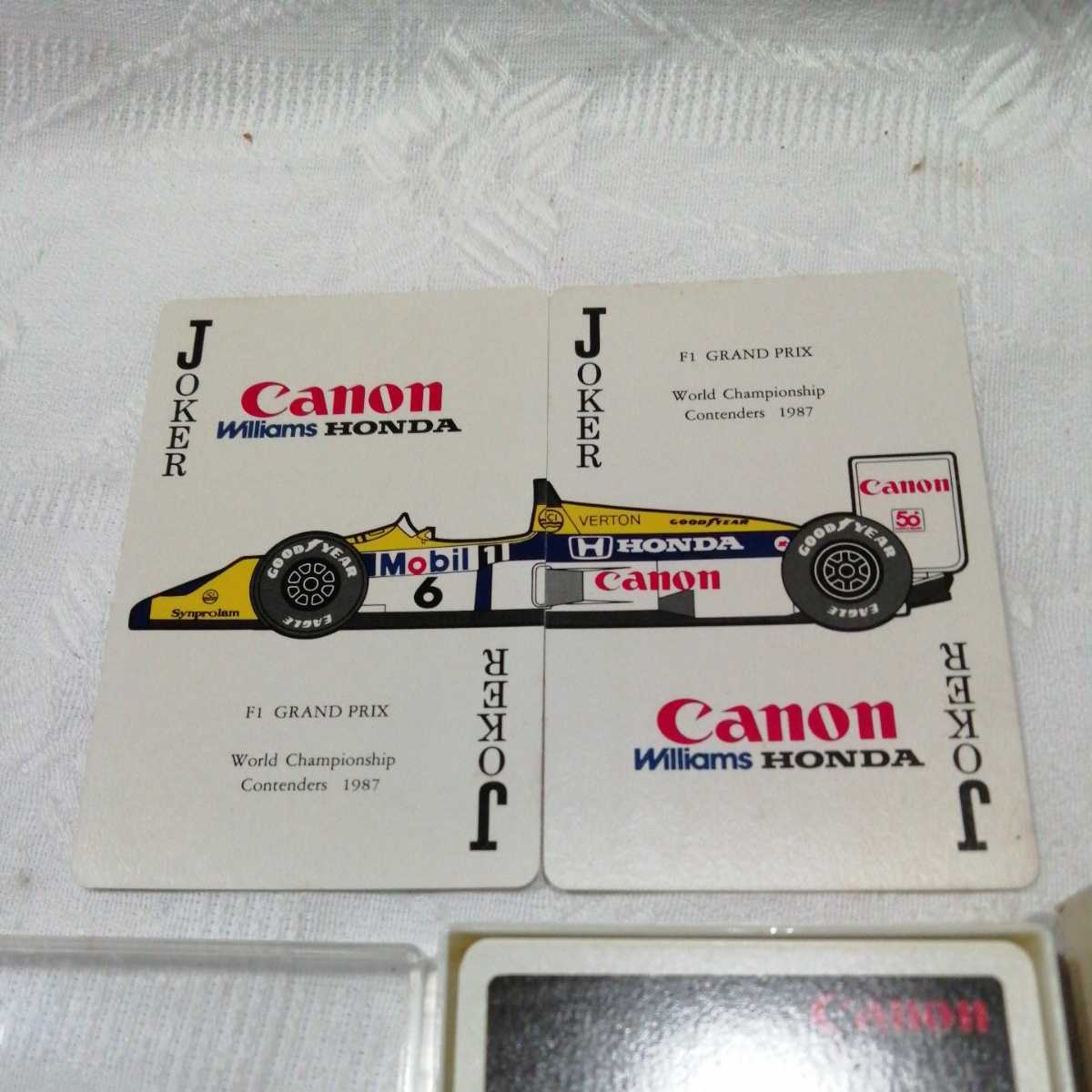 F1グランプリ 総合優勝記念 1987年 トランプ Canon HONDA Williams 送料198円他_画像3