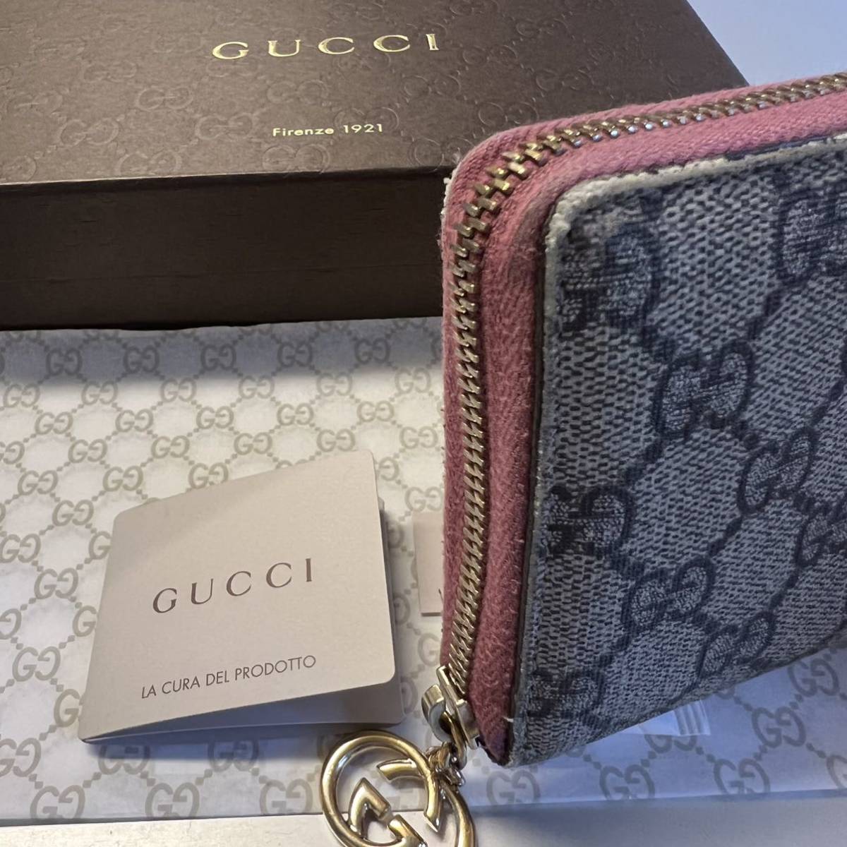 極美品! グッチ GUCCI 財布 長財布 GGスプリーム ラウンドファスナー
