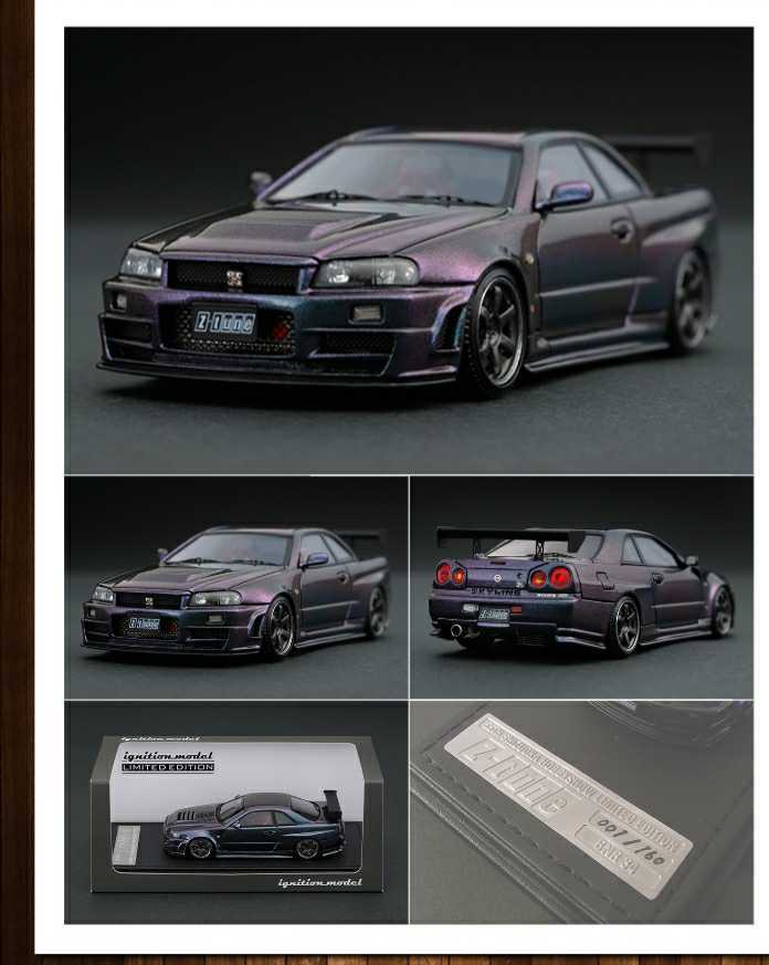 IG0792 1/43 Nismo R34 GT-R Z-tune Midnight Purple III RESIN MODEL