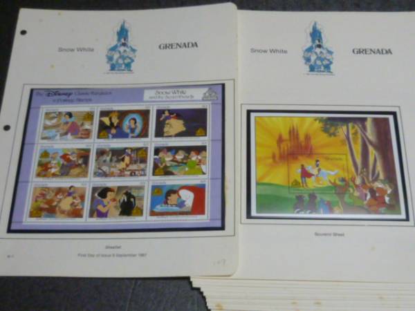 ディズニー切手1-1　1987年 グレナダ・他. 各完揃　24種＋SS12種＋SL6種.　_画像3