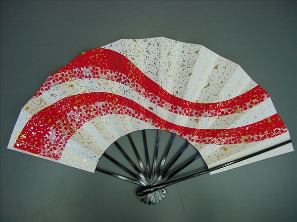 4717, Mai fan Japan dancing,.. for 29cm Sakura pattern * gold * white * red love 1356 black paint . capital fan box none 