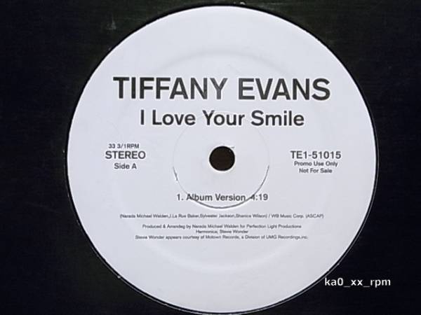★☆Tiffany Evans「I Love Your Smile / I Want You Back」♪Shanice, Jackson 5カバー☆★5点以上で送料無料!!!_画像1
