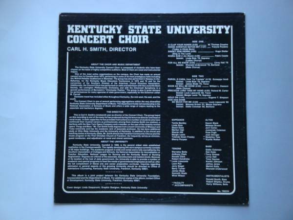 ゴスペル LP クワイア Kentucky State University Concert Choir_画像2