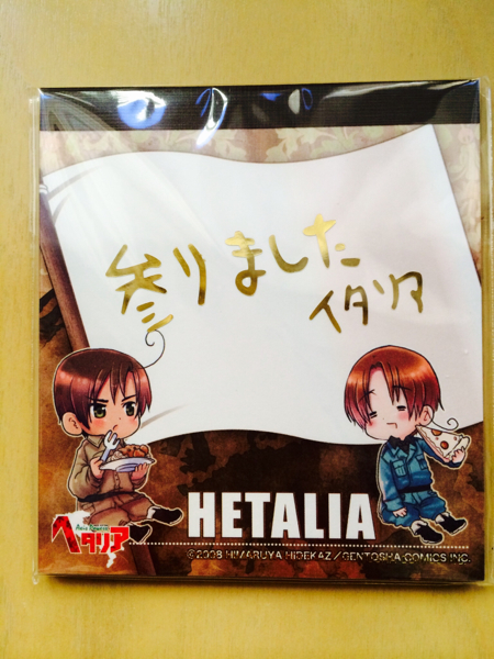  Hetalia original work . goods Italy &roma-no white flag memo pad 