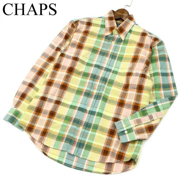 CHAPS チャップス ラルフローレン 刺繍★ 長袖 ボタンダウン チェック シャツ Sz.S　メンズ　A1T10111_8#C_画像1