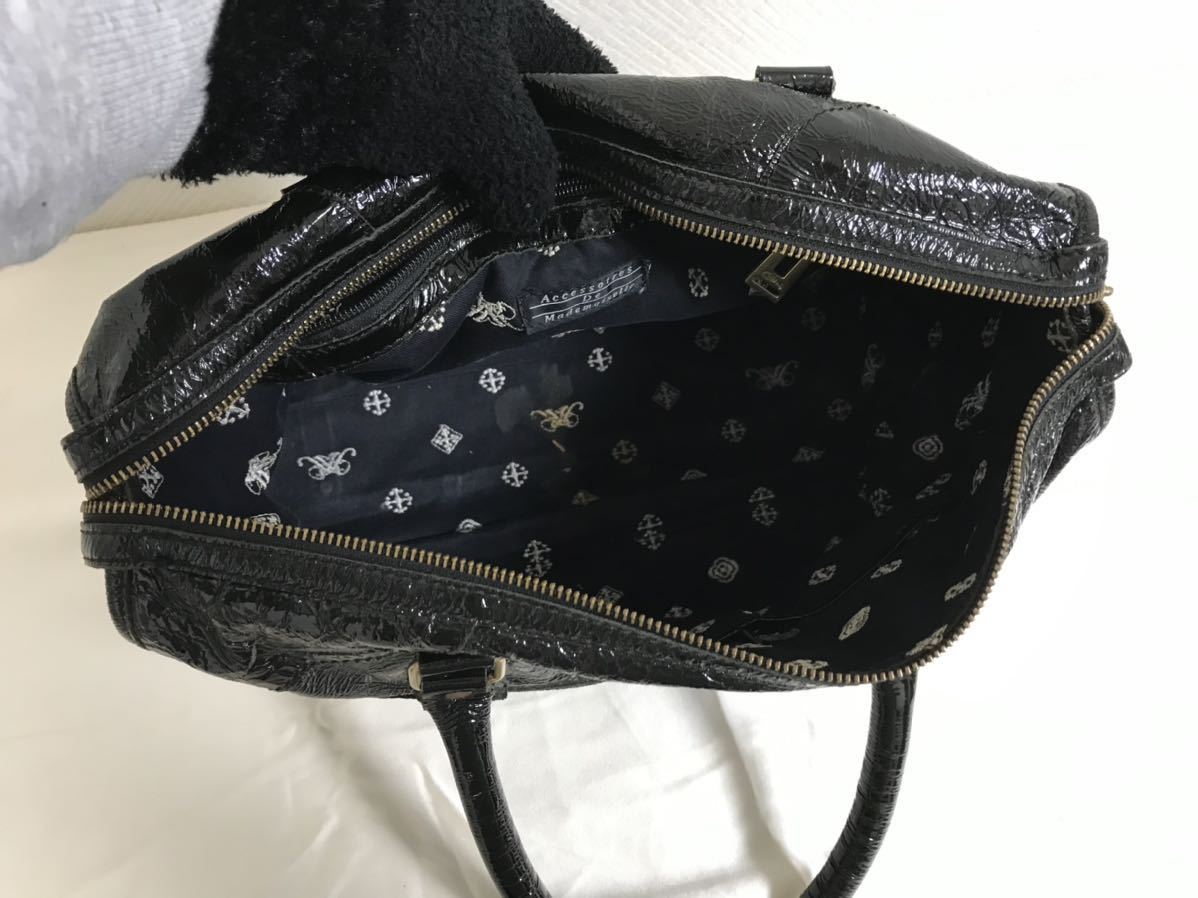 本物エーディーエムジェイADMJ本革エナメルレザーハンドトートバッグ