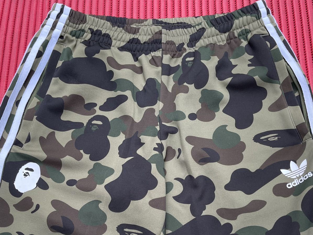 A BATHING APE x adidas 1st CAMO グリーン カモフラ トラックパンツ