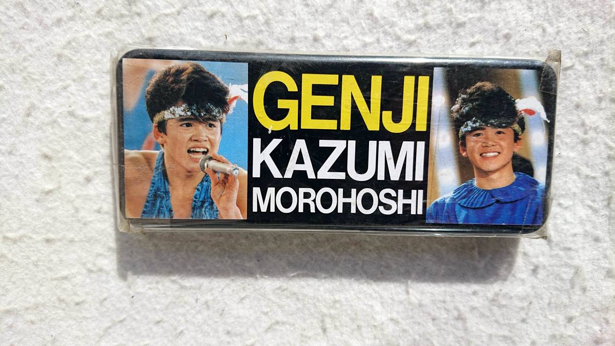 [ unused goods ] Morohoshi Kazumi light GENJI can pen case writing brush box dead stock Showa Retro that time thing 
