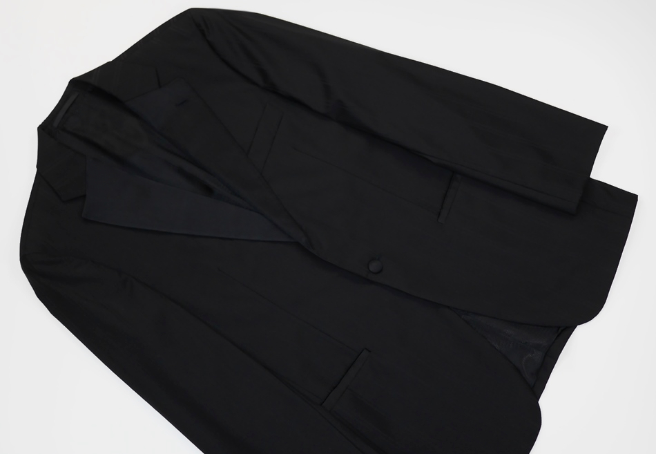美品 イタリア製 78,000円 ヒューゴボス グアベロ スーツ スモーキング ジャケット36RテーラードRRLブレザーMサイズ46ブラック黒48オフィス_画像1