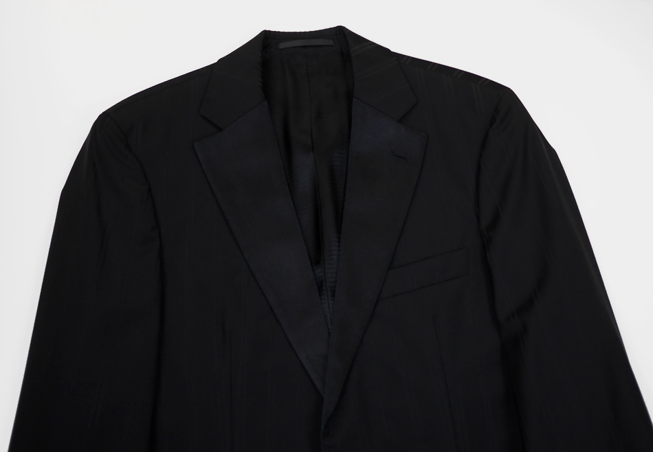 美品 イタリア製 78,000円 ヒューゴボス グアベロ スーツ スモーキング ジャケット36RテーラードRRLブレザーMサイズ46ブラック黒48オフィス_画像4