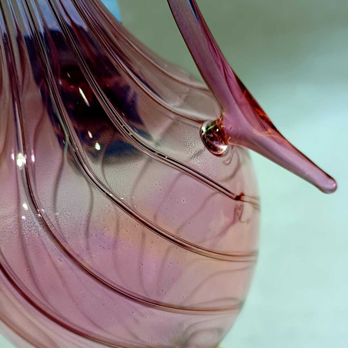 【SOFFIERIA PARISE】特大45㎝★ヴェネチアン ソッフィエリーア パリーゼ 水差し★ITALY ベネチアン 花瓶 ピンク クリスタル ガラス グラス_画像6