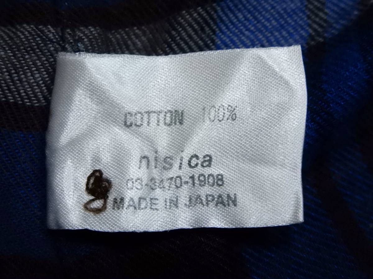 「送料無料」ニシカ：nisica：日本製♪コットン100％：ボトルネック：前ボタン留め；お洒落なシャツ＊サイズ１　_画像8