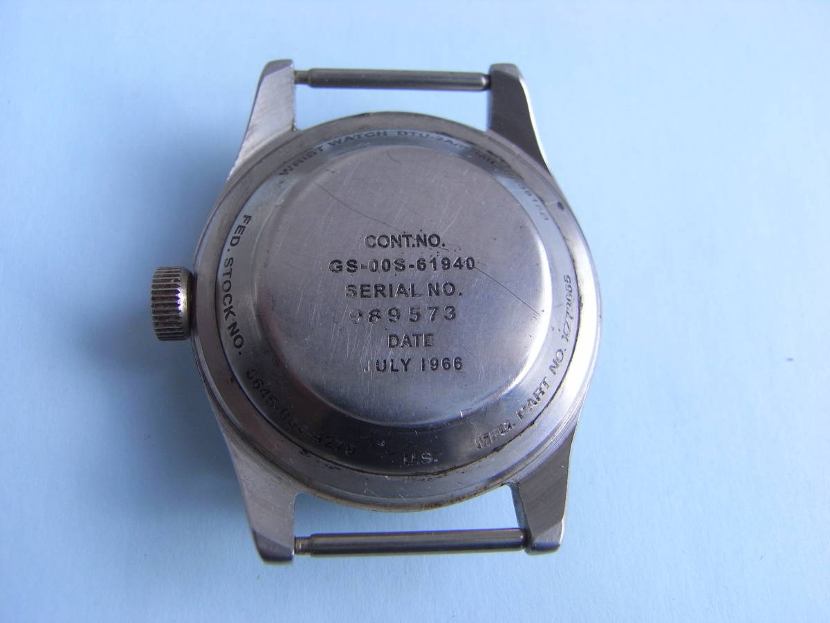 米軍用時計☆手巻き。日差３0秒。調整済み。１９６６年製