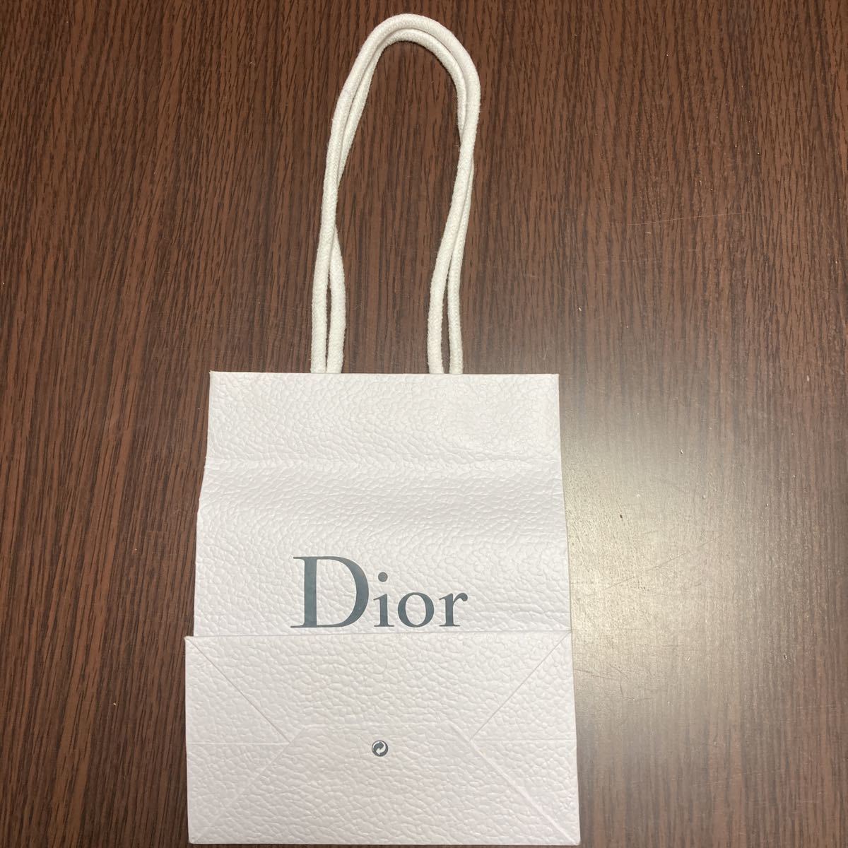 Christian Dior ミニ 紙 手提げ ショップ 袋 クリスチャンディオール ディオール サブ バッグ 携帯 用 ショッパー 白 ギフト プレゼント_画像2