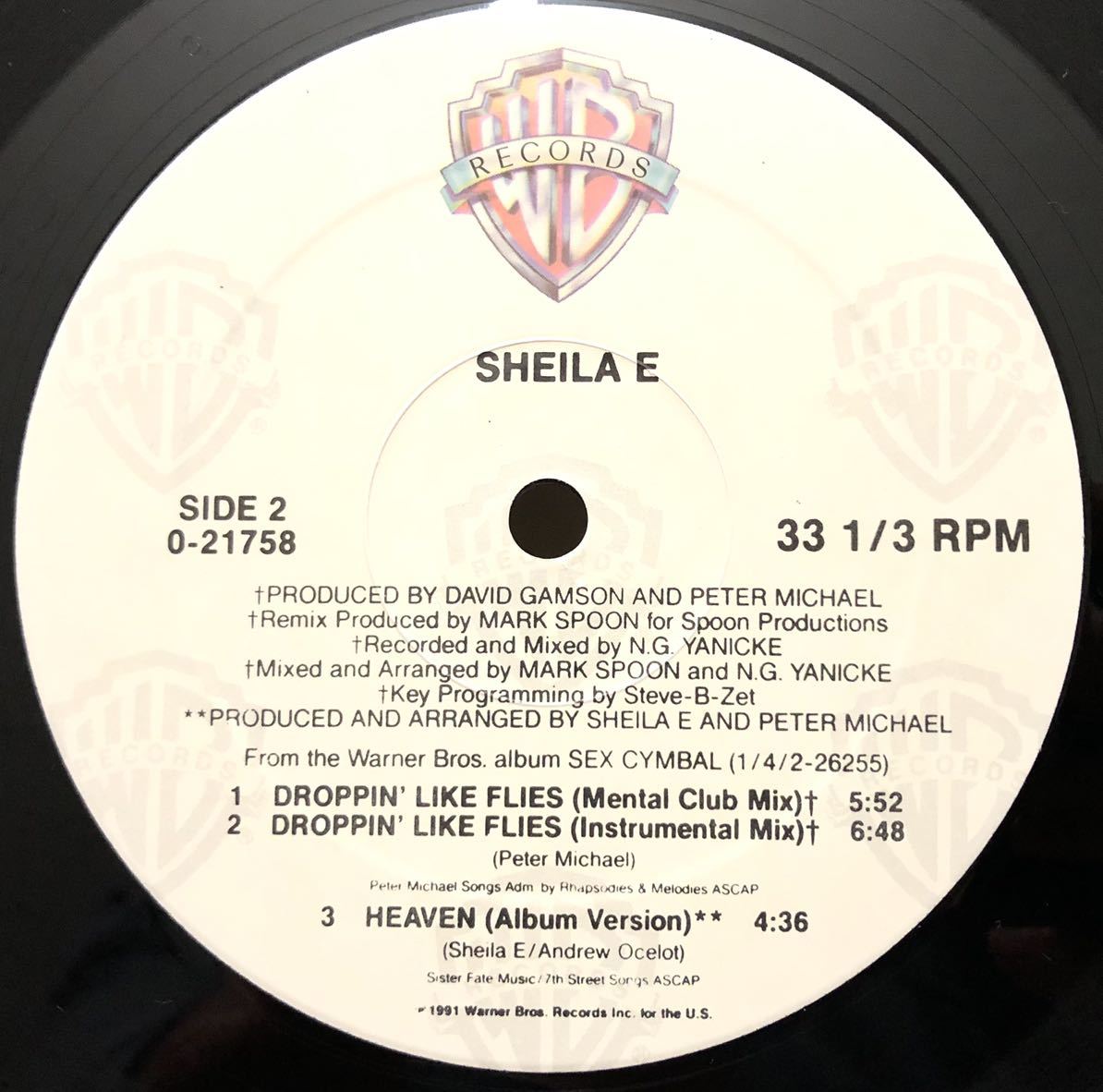 レア 倉庫出 1991 Sheila E / Droppin' Like Flies シーラ イー Original US 12 Remixes シュリンク ステッカー 絶版_画像5