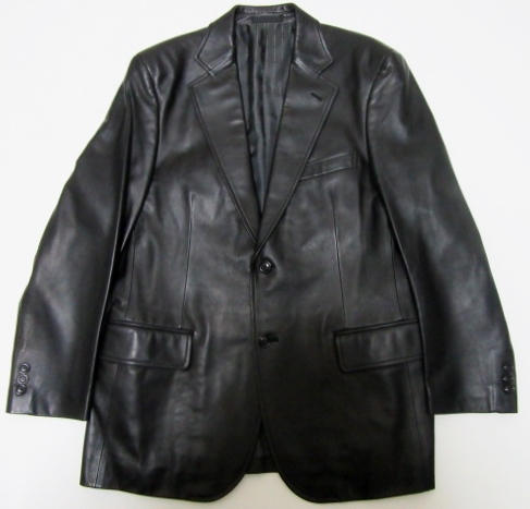  as good as new BURBERRY LONDON 18.9 ten thousand lining total Logo pattern ram leather 2B jacket M black tailored to wrench down coat Burberry London 