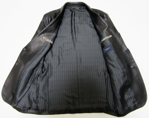  as good as new BURBERRY LONDON 18.9 ten thousand lining total Logo pattern ram leather 2B jacket M black tailored to wrench down coat Burberry London 
