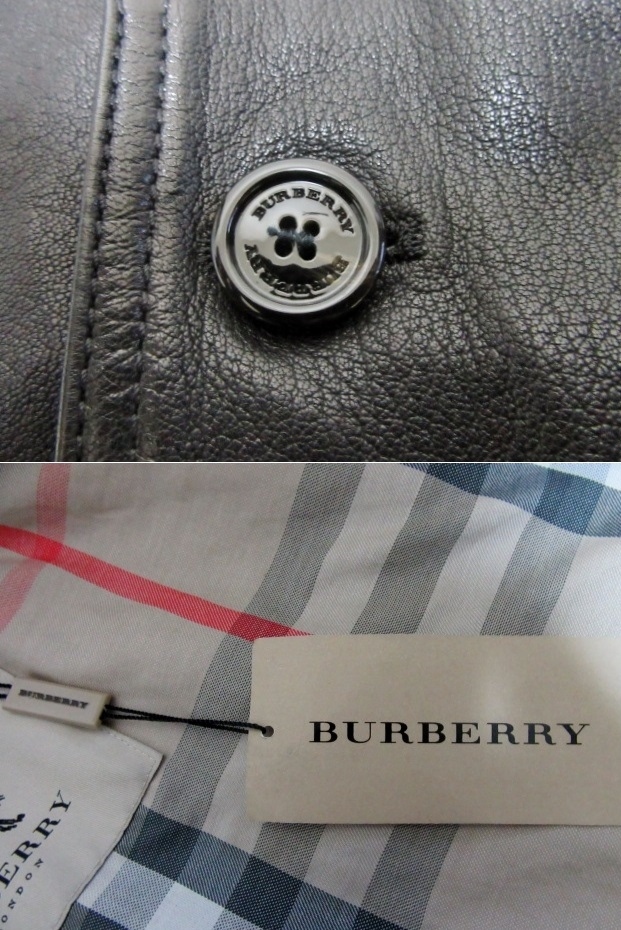  new goods BURBERRY LONDON Japan not yet arrival meat thickness ram leather 4 pocket 3 button jacket M black to wrench down car coat Burberry London 