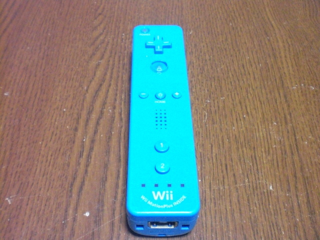 R015【即日配送　送料無料】Wii　リモコン　モーションプラス　純正（動作確認済)　青　ブルー　RVL-036　コントローラ