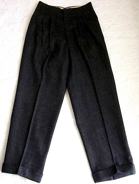 Yahoo!オークション - 50's ビンテージ 黒 白 絣柄 スラックス