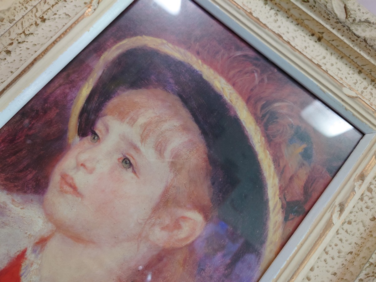 ルノワール 青い帽子を被った少女 油彩 ルノワール 青い帽子を被った少女 油彩