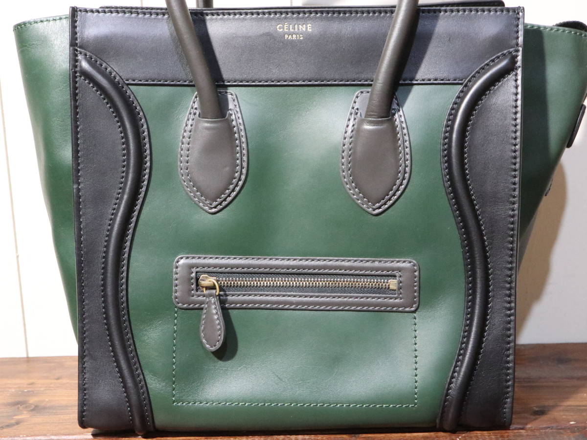 極美品　CELINE　セリーヌ　2011winter　Collection　”Forest Calfskin Satin Mini Luggage”　/　ミニ ラゲージ　バッグ　ハンドバッグ_画像2