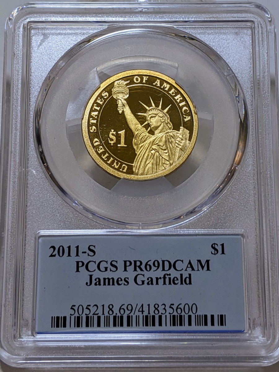 準最高鑑定 PCGS PR69DCAM ジェームズ・ガーフィールド大統領 1ドル大統領硬貨　アンティークコイン　モダンコイン