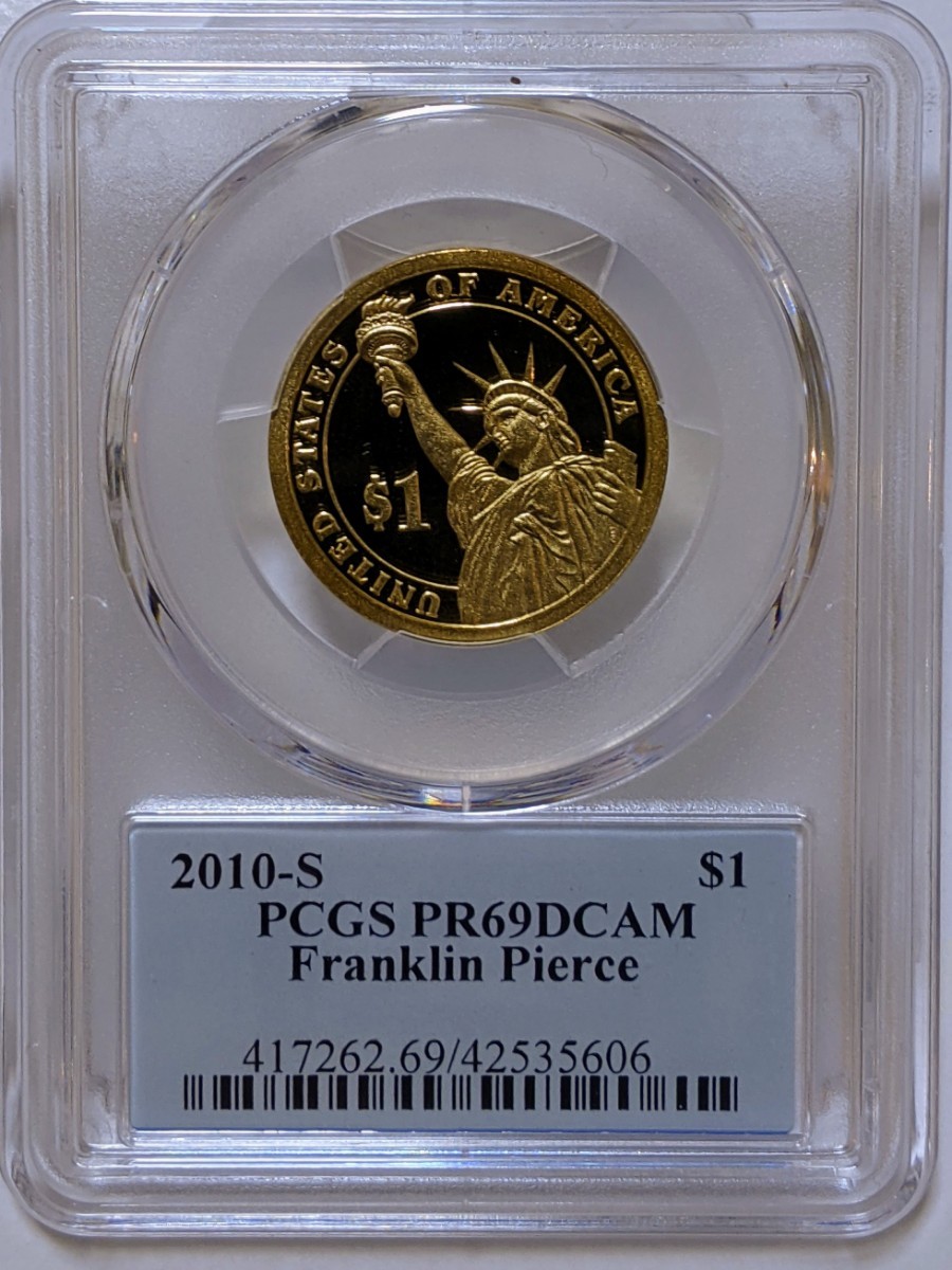 準最高鑑定 PCGS PR69DCAM フランクリン・ピアース 1ドル大統領硬貨　アンティークコイン　モダンコイン