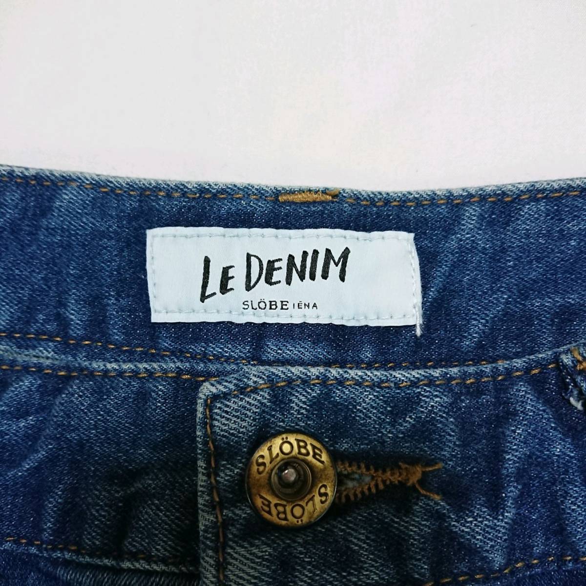 即決 送料無料 SLOBE IENA LE DENIM スカート ロング デニム ジーンズ ストレッチ タグ付き スローブイエナ 紺 38_画像6