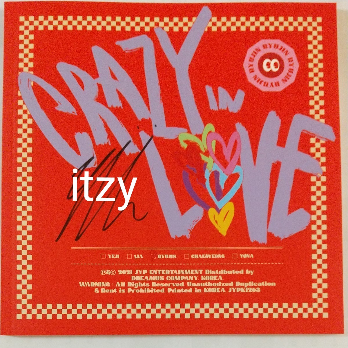 ITZY Crazy in love リュジン 直筆サイン