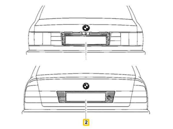 BMW 5シリーズ E34 リア ナンバープレートパネル/ガーニッシュ 装飾 トリム 82129401095 518i 520i 525i 530i 535i 540i セダン 未使用_画像7