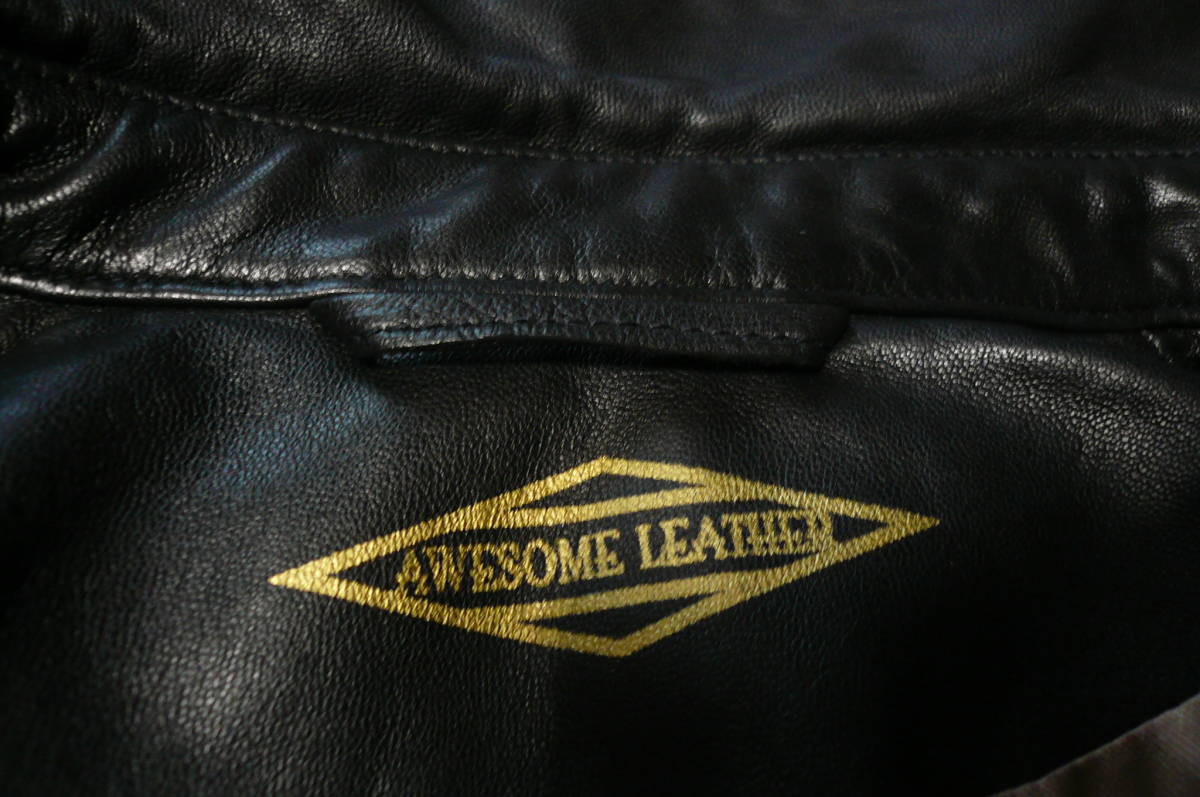 AWESOME LEATHER オーサムレザー ゴートスキン シングル ライダース サイズ1 山羊革 AWESOME LEATHER オーサムレザー ゴートスキン シングル ライダース サイズ1 山羊革