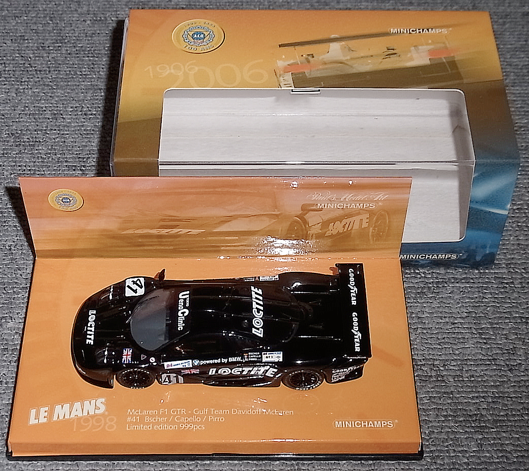 ACO別注 1/43 マクラーレン F1 GTR LOCTITE Davidoff 黒41号 ルマン1998