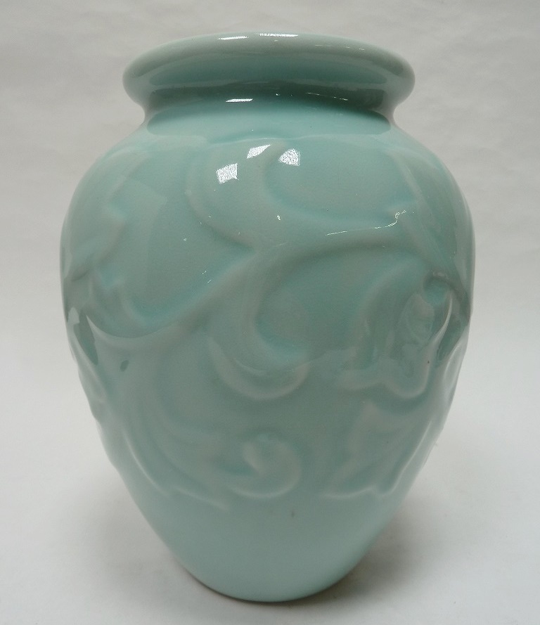 (*BM)*[ last SALE].. kiln celadon light blue Tang . flower vase vase height 19.5× diameter 15.5. ceramics made also box equipped . tool Japan tradition industrial arts retro delivery goods 