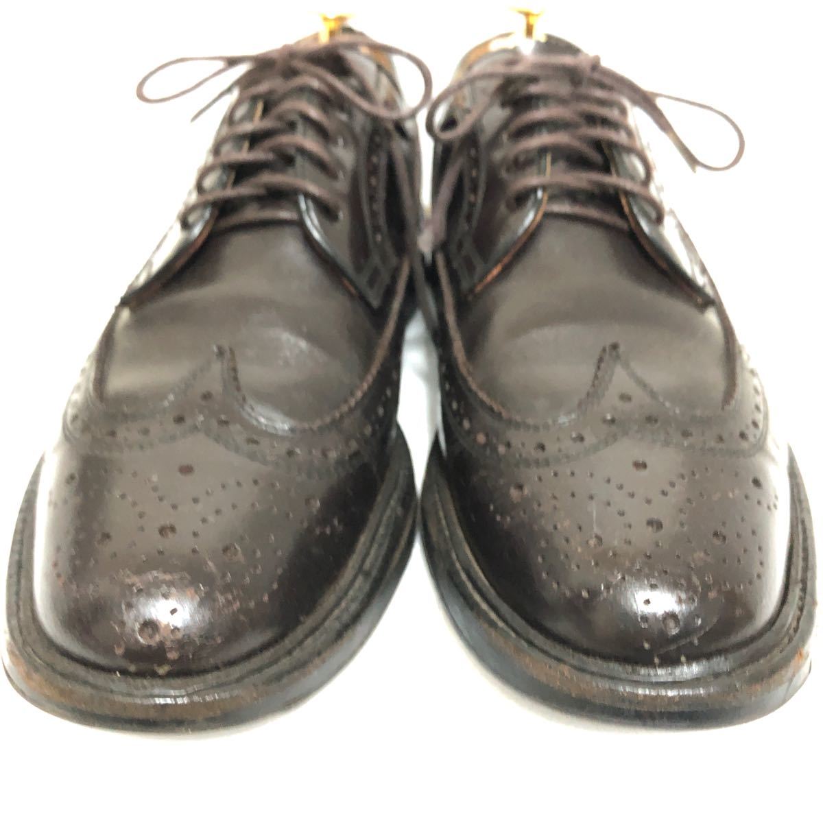 リーガル（REGAL）24.5EE　ウイング茶　革靴 ブラウン ウイングチップ 革靴 ビジネスシューズ ドレスシューズ