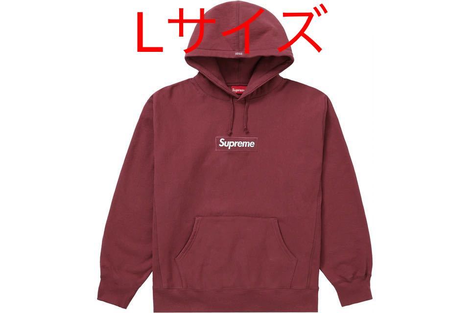 新品未使用】【L】Supreme Box Logo Hooded Sweatshirt Plum ボックス