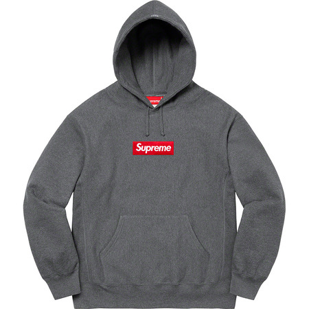 【送料無料】【新品】Supreme 21FW Box Logo Hooded Sweatshirt Charcoal Lサイズ シュプリーム チャコール 国内正規品