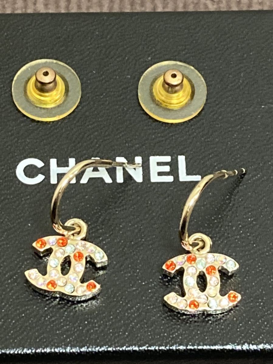 美品 シャネル マルチ ラインストーン ココマーク ピアス