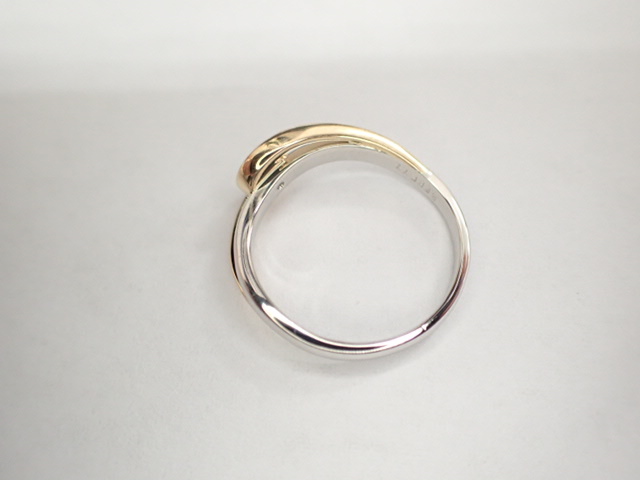 美品 ロイヤルアッシャーダイヤモンド 0.22 Pt900×K18 リング 指輪