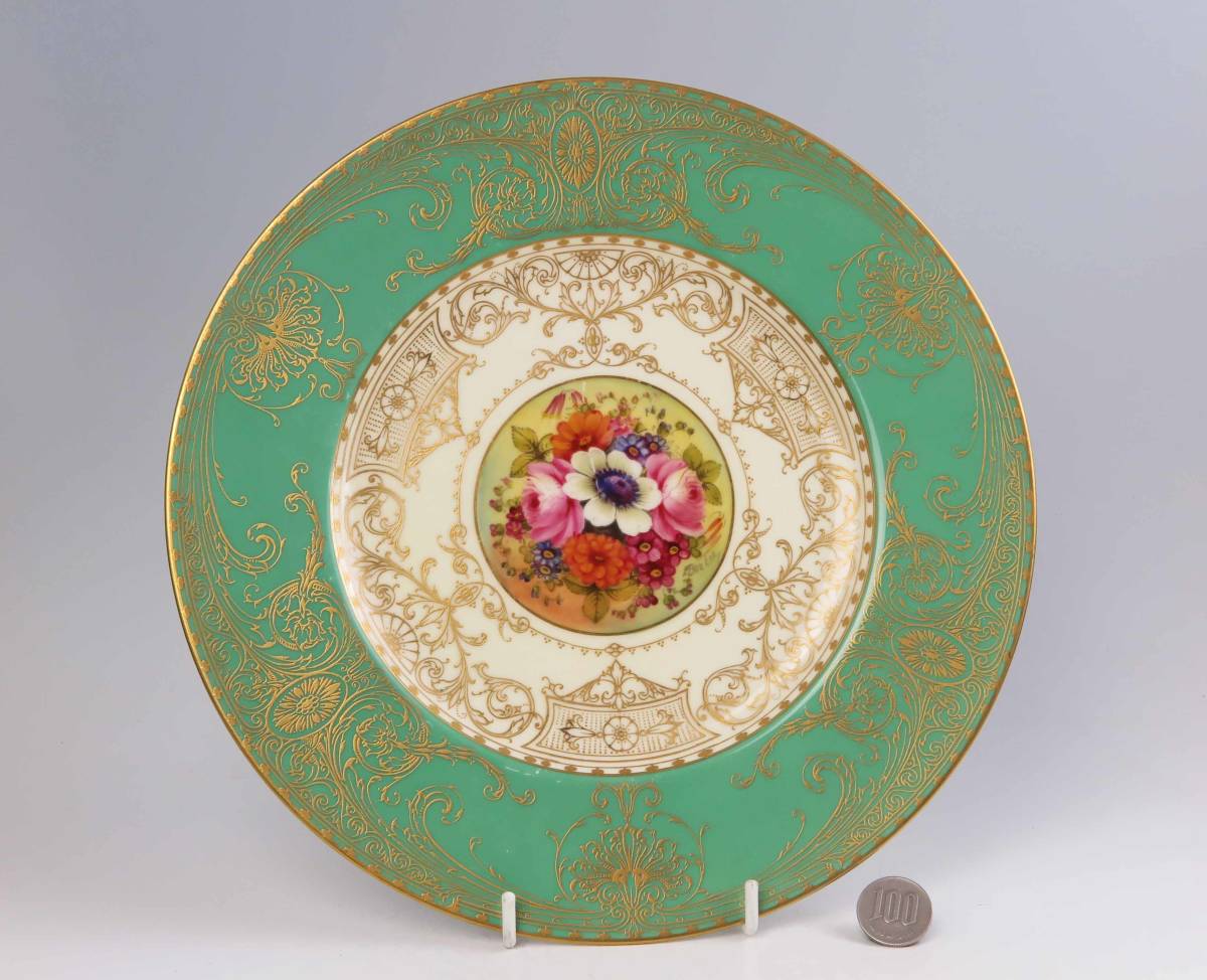 48%割引数々の賞を受賞 ロイヤル・ウスター 豪華金彩・花絵付け大 保証商品 ミントン ポーセリンボール 金彩 ゴールド ディナープレート 大皿 食器