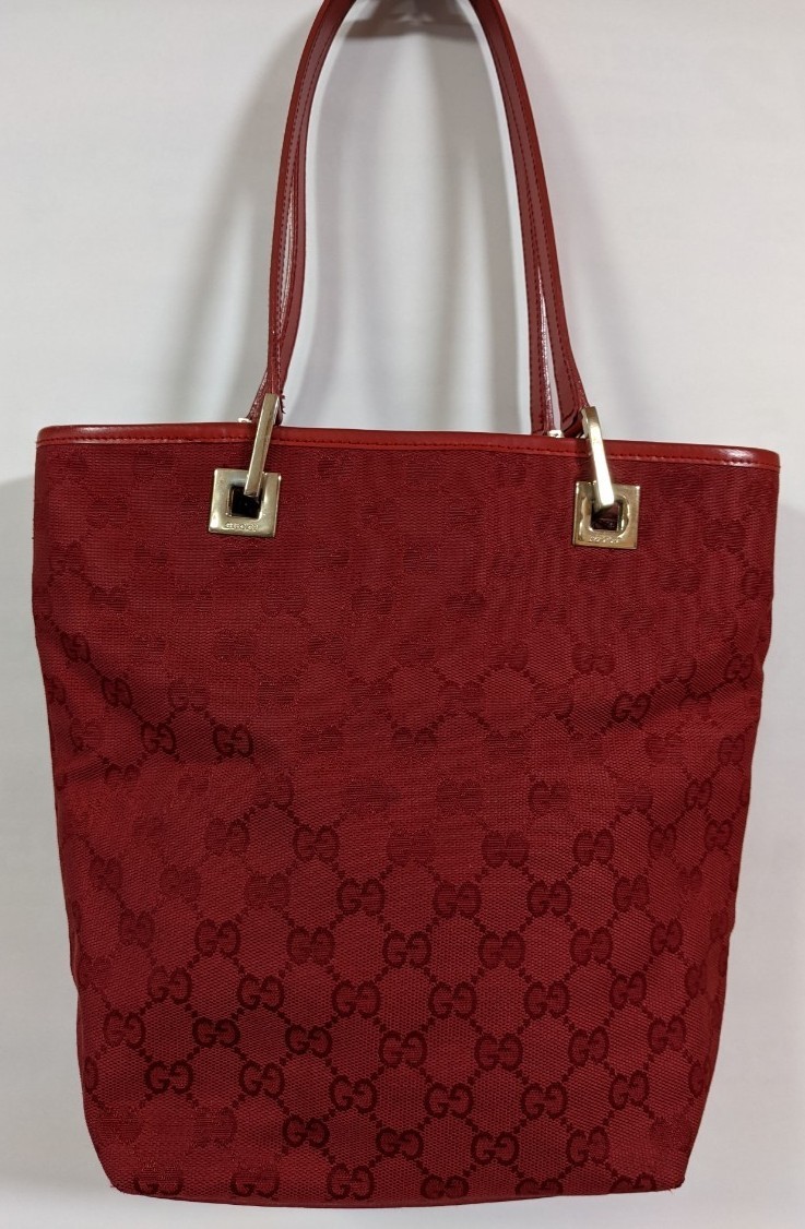 美品 GUCCI グッチ レッド GG 赤 キャンバス トートバッグ｜Yahoo