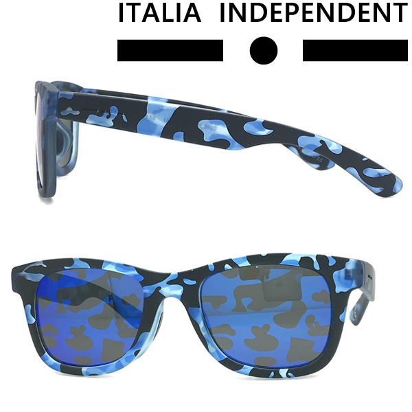ITALIA INDEPENDENT イタリア インディペンデント ブランド サングラス カモフラージュ柄ブルー サングラス II-0090JAPAN-141-141