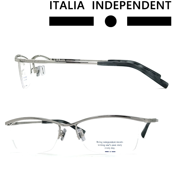 ITALIA INDEPENDENT イタリア インディペンデント ブランド メガネフレーム シルバー 眼鏡 II-JP5502-075-000