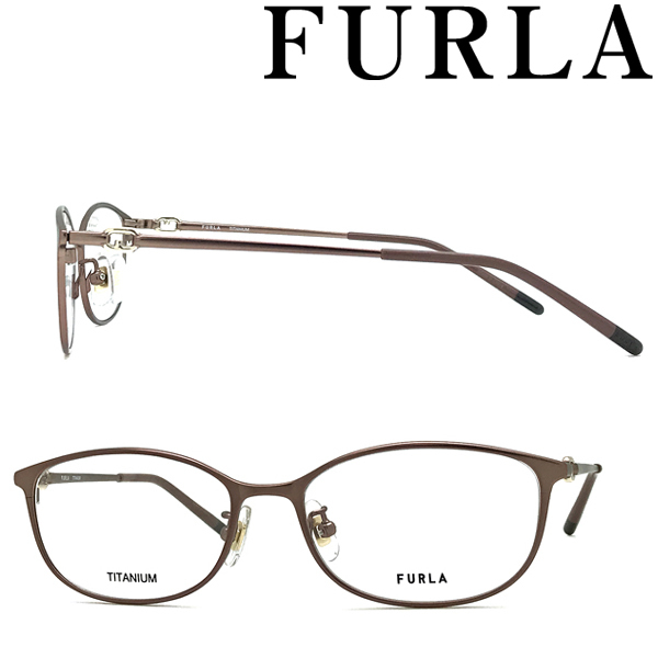 FURLA フルラ メガネフレーム ブランド マットピンクベージュ 眼鏡 VFU-576J-08ME